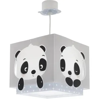 Dalber Lampe kinderzimmer, kinderlampe Pendelleuchte Hängelampe, Deckenleuchte Kinder, Deckenlampe kinderzimmer Panda Pandabär Tiere Blau, 63162T, E27