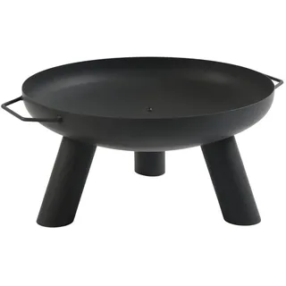 Designer-Feuerschale Ø 55 cm – Robuste Gartenfeuerschale aus Stahl, Schwarz Matt