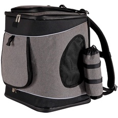 Bild Hunderucksack faltbarer Katzenrucksack Hundetransporttasche Haustiertragetasche, grau/schwarz