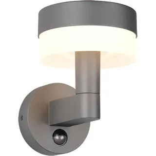 LED Außenwandleuchte, Bewegungsmelder, Alu, anthrazit, H 22,5 cm - Grau