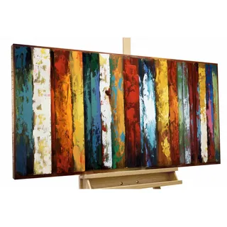 Kunstloft Metallbild Bunt 120/60 cm , Multicolor , Metall , 6x60 cm , Bilder & Rahmen, Bilder, Holz & Metallbilder