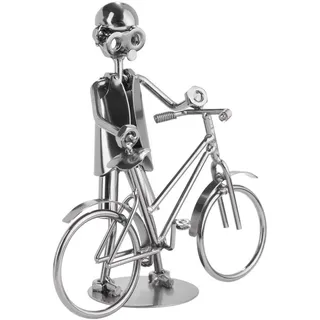 Brubaker Schraubenmännchen Fahrrad - Handarbeit Eisenfigur Metallmännchen - Metallfigur Geschenkidee für Fahrradfahrer und Fahrradverkäufer
