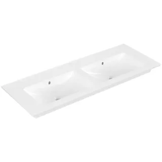 Villeroy & Boch Venticello Schrank-Doppelwaschtisch, ohne Hahnlöcher, mit Überlauf, 1300x500mm, 4111DJ01, Farbe: Weiß