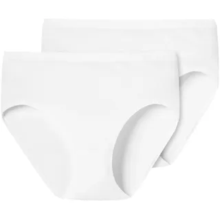 SCHIESSER Damen Hüftslip 2er Pack Slip, Weiß (100-weiss), 46