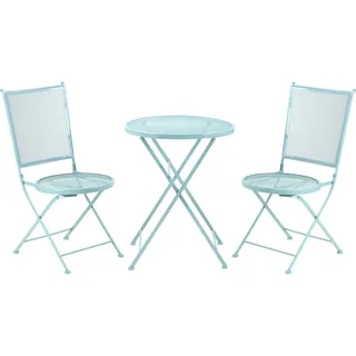 Outsunny 3-teiliges Bistro-Set Garnitur Sitzgruppe klappbar für Garten Balkon - Blau