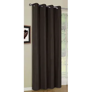 Vorhang Blickdicht Schal, Matte unifarbene Gardine mit Ösen. Material aus Microsatin Micofaser-Gewebe. 245x140, Braun, 20405
