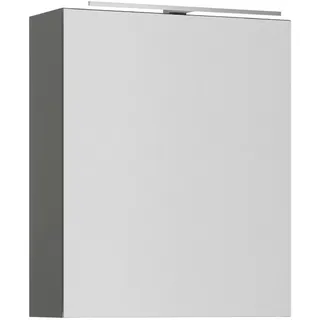 Nobilia Spiegelschrank , Schwarz, Schieferfarben , Metall , 60x72x21 cm , Badezimmer, Badmöbelsets & Badmöbelserien, Badmöbelserien