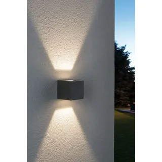 Paulmann Außenwandleuchte Aluminium 80x80mm 2x3W grau
