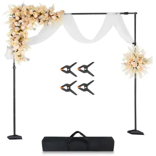 Vevor Hintergrundständer verstellbares Fotohintergrundständer (Hintergrundtuch: 260 x 300 cm), Hintergrundständer mit 7 Querstangen, Bildschirmständer für Produktfotografie Studiofotografie