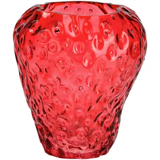 Vase , Rot , Glas , 15x16x15 cm , Dekoration, Vasen, Glasvasen
