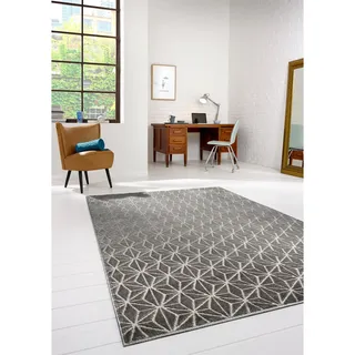 benuta Teppich Diamond Grau 120x170 cm | Moderner Teppich für Wohn- und Schlafzimmer