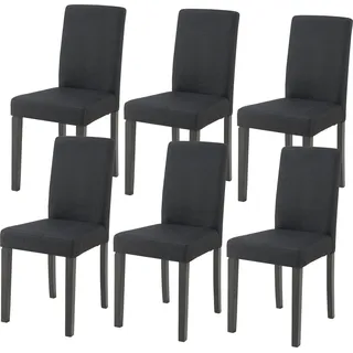 [en.casa] Esszimmerstuhl Hamburg Textil Schwarz 6er Set