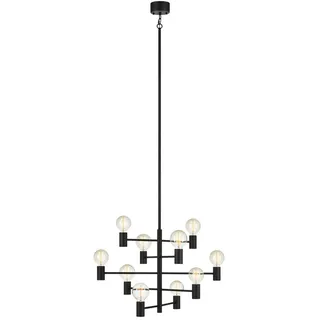 Markslöjd Kronleuchter , Schwarz , Metall , oval , 48.7 cm , Ce , Lampen & Leuchten, Innenbeleuchtung, Kronleuchter