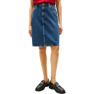 Tommy Hilfiger Damen Jeansrock Dee Straight Knielang, Blau (Dee), 42