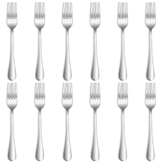 QUCHER 12 Stück 8.2"(20.8cm)Edelstahl Tafelgabeln, Gabel set,Spiegelpoliert,Abendessen Gabeln für Heimgebrauch Haus Küche Gaststätte,spülmaschinengeeignet