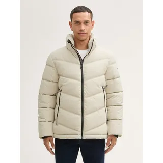 Tom Tailor Regular Fit Steppjacke mit verstaubarer Kapuze, Offwhite, L