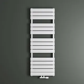 Mai & Mai Badheizkörper Handtuchheizkörper Handtuchhalter Heizkörper bad flach 140x50cm in Weiß Seitenanschluss & Mittelanschluss Paneelheizkörper Horizontal Handtuchwärmer Badheizung