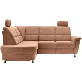 Livetastic Ecksofa , Koralle , Textil , Uni , Ottomane links, L-Form , 231x184 cm , Relaxfunktion, Rücken echt, USB-Anschluss, Herz-Waage-Funktion, USB-C-Anschluss , Wohnzimmer, Sofas & Couches, Wohnlandschaften, Ecksofas