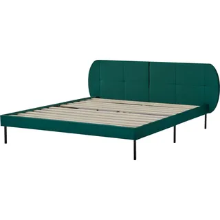 [en.casa] Polsterbett ‘Porvoo’ Kiefernholz Samt 160 x 200 cm Dunkelgrün - dunkelgrün