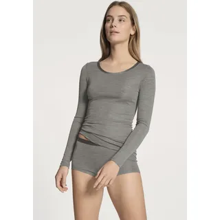 CALIDA True Confidence", Langarmshirt Damen, aus Wolle-Seide, Feinripp, temperaturausgleichend und geruchsneutralisierend