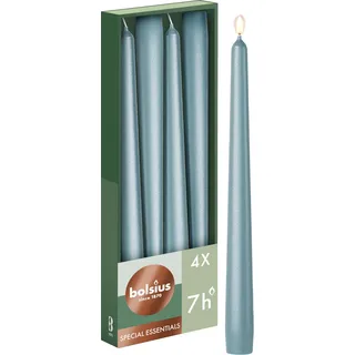 Bolsius Glatte Spitzkerzen 24,5 cm blau 4 St.