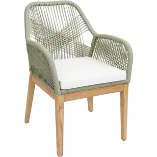 Mendler Gartenstuhl HWC-H56b 58 x 58 x 85 cm grün/weiß
