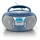 RR 5025-C - tragbares Radio mit CD-Player, UKW, AUX-In, Boombox | Stereo Sound System, Kinderradio, Küchenradio, Kopfhöreranschluss, Netz- und Batteriebetrieb, mit Stromkabel, blau, silber