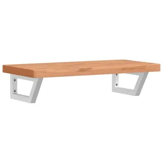 vidaXL Waschbeckenregal Wandmontage Stahl und Massivholz Buche - Braun