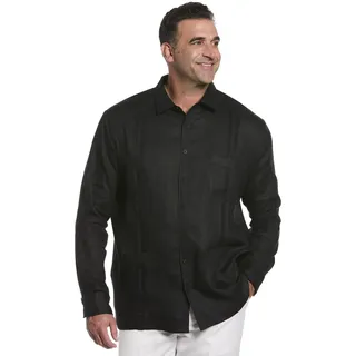 Cubavera Herren Guayabera Hemd mit Button Down Kragen, Jet Black, M EU