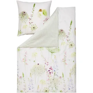 ESTELLA Kissenbezug Meadow | grün | 40x80 cm | seidig-glänzende Oberfläche | pflegeleicht & trocknerfest | atmungsaktiv & anschmiegsam | 100% Baumwolle