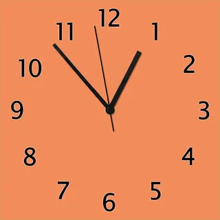 Wallario Design Wanduhr Pastellorange aus Echtglas, Größe 30 x 30 cm - Orange