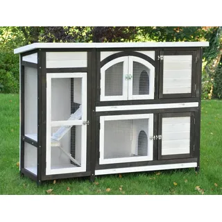nanook shop Kleintierstall Jumbo 145 x 48 x 109 cm braun/weiß