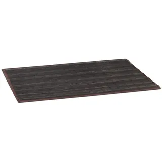 Relaxdays Duschvorleger Bambus Schwarz-Braun 80 x 50 cm