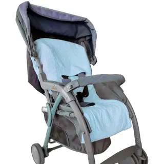 Bubabù COP036-AZZ Kinderwagenabdeckung aus Frottee, 100% Baumwolle, made in Italy, Hellblau