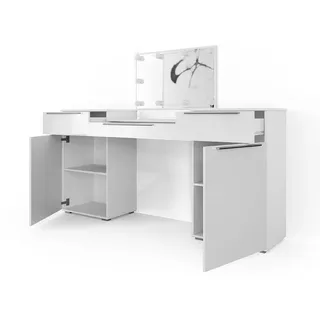 Vicco Schminktisch Lilli Weiß 190 cm mit LED Beleuchtung