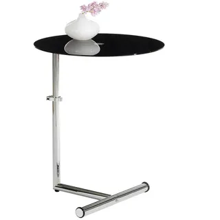 Idimex Couchtisch Leonie schwarz , Schwarz , Glas , Mode , Rund,Rund , 46x65x46 cm , Wohnzimmer, Wohnzimmertische, Beistelltische