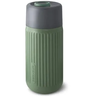 BLACK + BLUM Glas Kaffeebecher to go 340 ml | Olive | leichtes Borosilikatglas für unverfälschten Geschmack | isolierende Silikonhülle | 100% auslaufsichere Glas Trinkflasche | BPA-frei