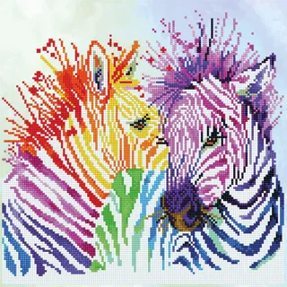 Diamond Dotz - Diamond Painting Regenbogen Zebras