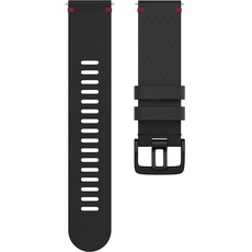 Bild von Perforiertes Leder-Armband 22mm Schwarz-Rot M/L