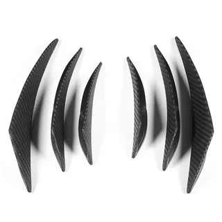 KIMISS Frontstoßstange Spoile, 6 Stück Carbon Textur Auto Stoßstange Fin Canard Splitter Diffusor Valence Spoiler Lip