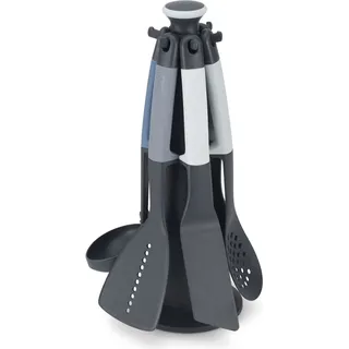 Joseph Joseph Elevate 6-teiliges Utensilien-Set mit Drehständer - Blau, Grau