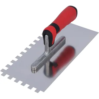 HELPMATE - gezahnte Glättekelle 10x10 mm - Profi Zahnspachtel hergestellt in Deutschland aus rostfreiem Edelstahl - 230 x 130 mm Zahnkelle zum Auftragen von Spachtelmasse und Fliesenkleber