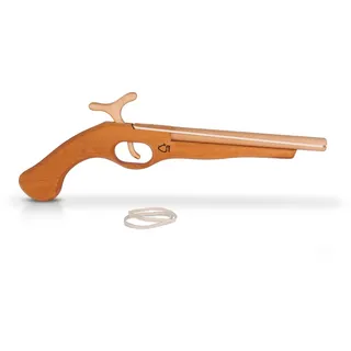 Bestsaller 1233 Piraten Pistole aus Holz mit Funktion (schießt Gummis)