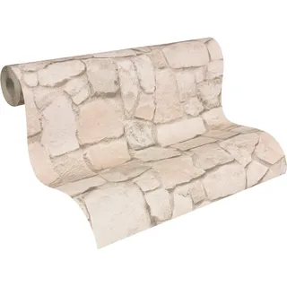 ascreation Papiertapete Steinoptik 53 cm x 10 m 0 g Beige/Braun 692429