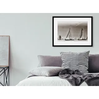 Bild QUEENCE "Jonah", weiß (farbe rahmen: schwarz, farbe bild(er): weiß), B:40cm H:30cm, Acrylglas, Holz, Papier, Bilder, Bild, HD Premium Poster-Druck inkl. Holzrahmen