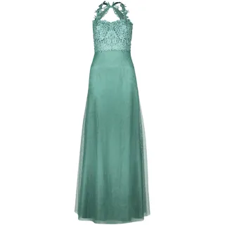 Abendkleid VERA MONT "Abiballkleid mit Spitze", Damen, Gr. 32, EURO, grün (bright eucalyptus), 100% Polyester PES., Kleider Abendkleid