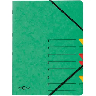 Pagna Ordnungsmappe Easy 24061-03 DIN A4 7Fächer Pressspann grün