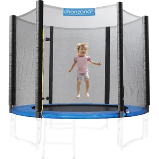 MONZANA® Netz Sicherheitsnetz Trampolin Ø 183 inkl. Karabinerhaken UV-beständig Außenbefestigung optimaler Schutz - Trampolinnetz Trampolinschutz - Schwarz