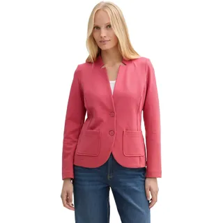 TOM TAILOR Damen 1038703 Basic Ottoman Blazer mit Taschen, 11016 - Berry Red, M