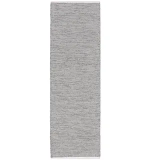 benuta Baumwollläufer Ron handgewebt 80x250 cm , Schwarz , Textil , Uni , Rechteckig , 80x250 cm , Oeko-Tex® Standard 100 , für Fußbodenheizung geeignet , Teppiche und Böden, Teppiche, Teppichläufer, Läufer